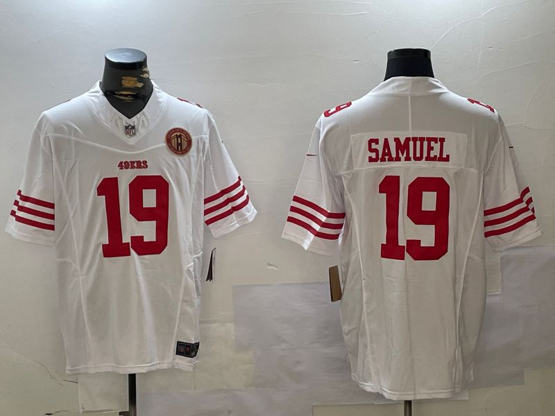 Men San Francisco 49ers #19 Samuel White three generations 2024 Nike Limited NFL Jersey style 9->->